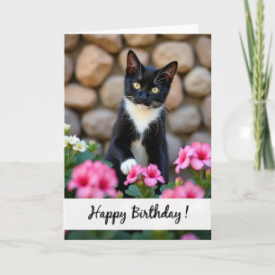 Cartão de Aniversário Floral Kitty