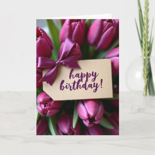 Cartão de Aniversário Floral Magenta Doce