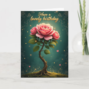 Cartão de Aniversário Floral Mágico