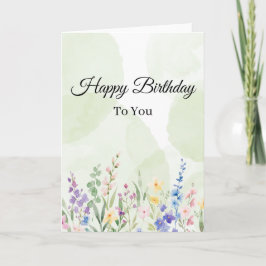 Cartão de Aniversário Floral Maravilhoso