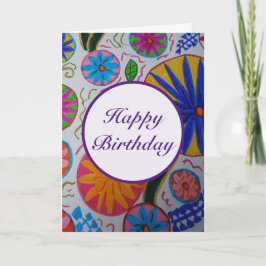 Cartão de Aniversário Floral Moderno