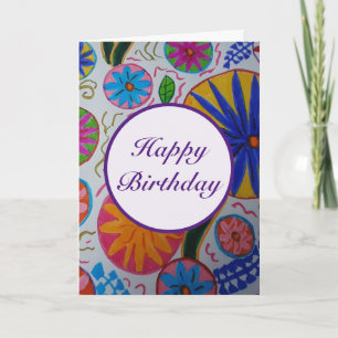Cartão de Aniversário Floral Moderno