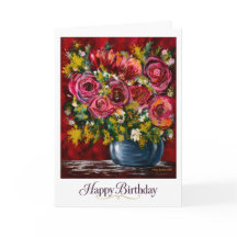 Cartão de Aniversário Floral para Ela | Arte de Ro