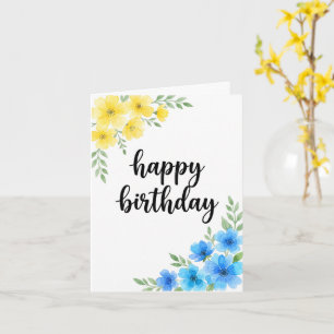 Cartão de Aniversário Floral Personalizado com Aqu