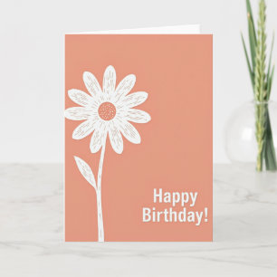 Cartão de Aniversário Floral Pêssego Doce