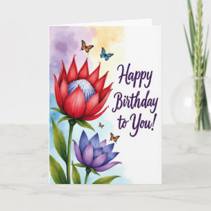 Cartão de Aniversário Floral Sonhador