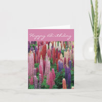 Cartão de Aniversário Flores de Lupino D2