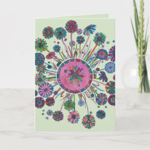 Cartão de Aniversário - Flores e Insetos-Dama