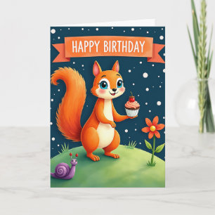Cartão de Aniversário Floresta Estrelada
