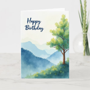 Cartão de Aniversário Floresta Verdejante