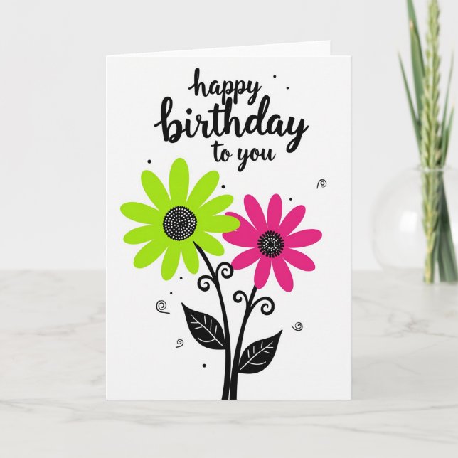 Cartão de Aniversário Florir Alegre (Frente)