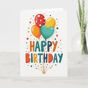 Cartão de Aniversário Flutuante Alegre