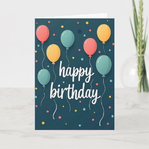 Cartão de Aniversário Flutuante de Coral