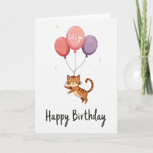 Cartão de Aniversário Flutuante Furball