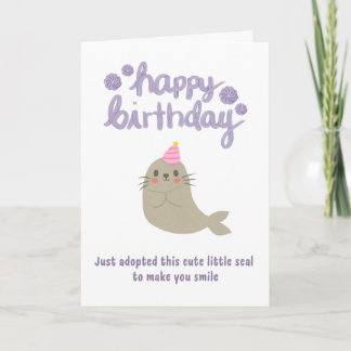 Cartão de Aniversário Foca Fofa