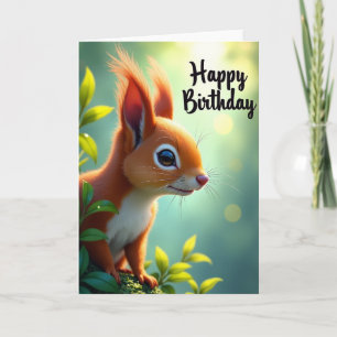 Cartão de Aniversário Fofo de Animal Peludo