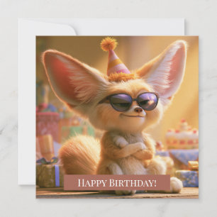 Cartão de aniversário fofo do feneco