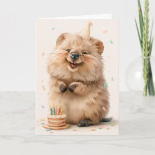Cartão de aniversário fofo do quokka