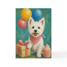Cartão de aniversário fofo do Westie | West Highla
