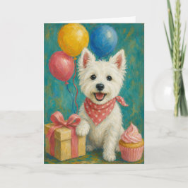Cartão de aniversário fofo do Westie | West Highla