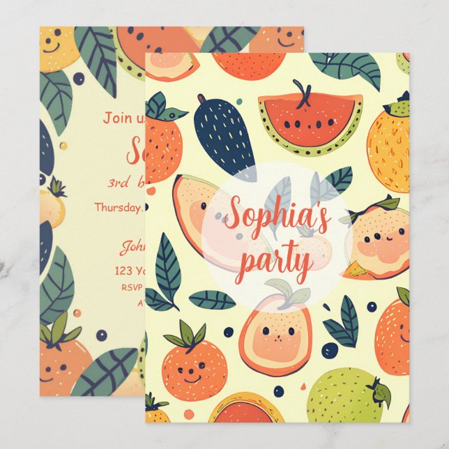 Cartão de Aniversário Fofo Kawaii 3 (Frente/Verso)