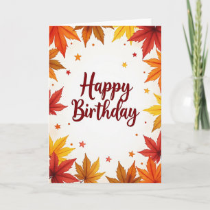 Cartão de Aniversário Folhas Outonais