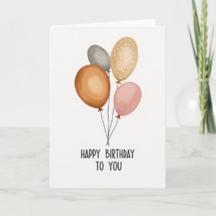 Cartão de Aniversário Formas Aquarela