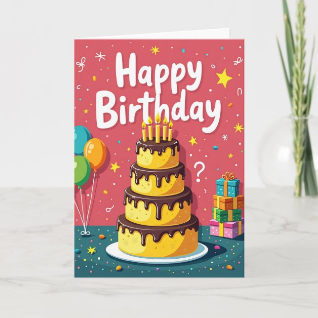 Cartão de Aniversário Formas Caprichosas (Frente)