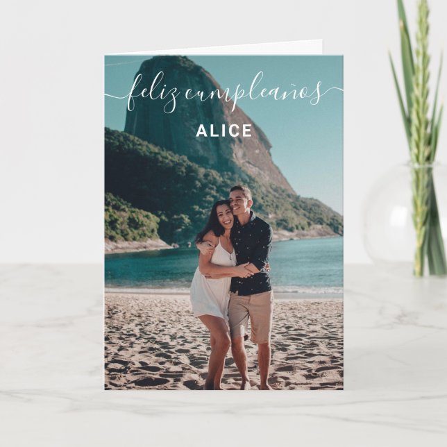 Cartão de Aniversário Foto Feliz Aniversário (Frente)