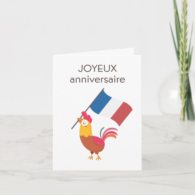 Cartão de Aniversário Francês - Joyeux aniversaire (Frente)