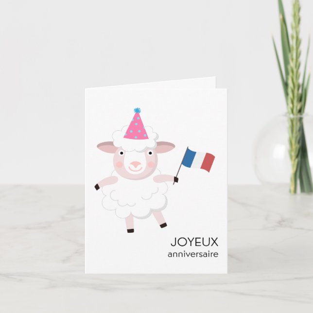 Cartão de Aniversário Francês - Joyeux aniversaire (Frente)