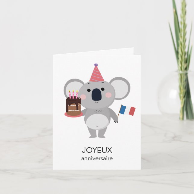 Cartão de Aniversário Francês - Joyeux aniversaire (Frente)