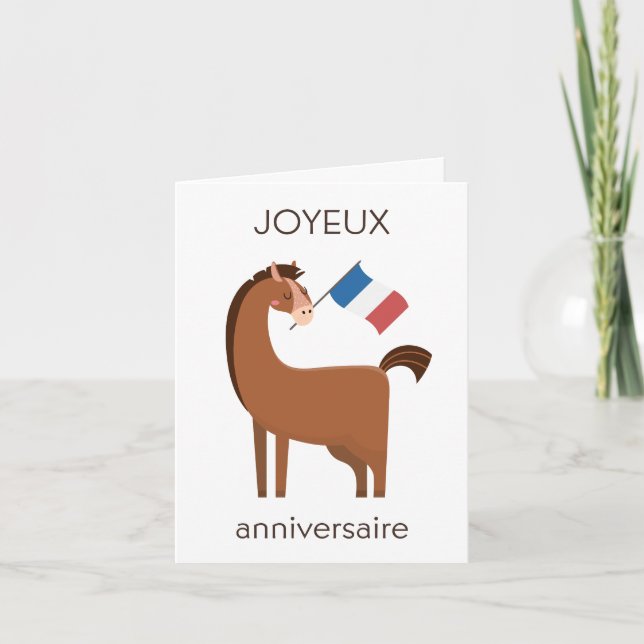 Cartão de Aniversário Francês - Joyeux aniversaire (Frente)