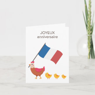 Cartão de Aniversário Francês - Joyeux aniversaire