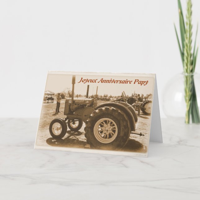 Cartão De Aniversário Francês Para O Vovô (Frente)