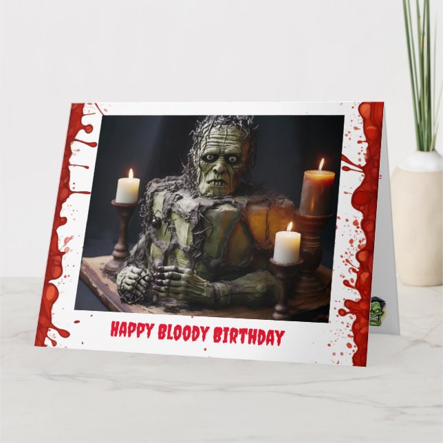 Cartão de Aniversário Frankenstein (Frente)