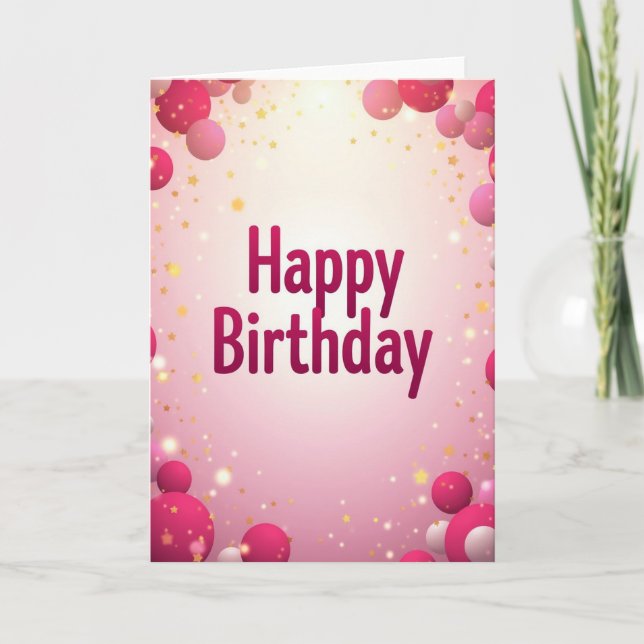 Cartão de Aniversário Fuchsia (Frente)