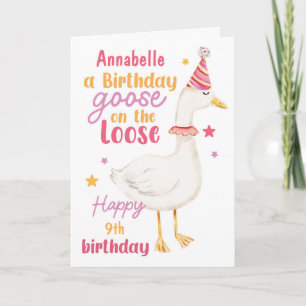 Cartão de Aniversário Funny Goose com Nome e Idade