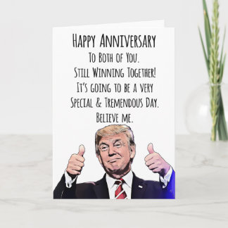 Cartão de Aniversário Funny Trump para Casal