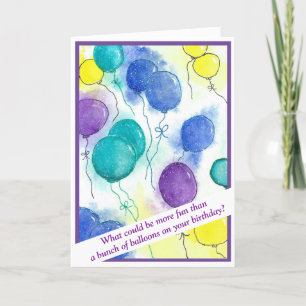 Cartão de Aniversário Funny Watercolor