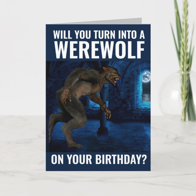 CARTÃO DE ANIVERSÁRIO FUNNY WEREWOLF PARA IRMÃO (Frente)