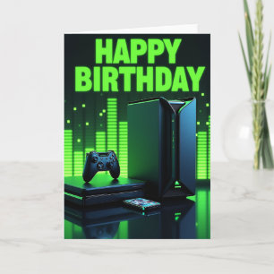 Cartão de Aniversário Gamers Neon