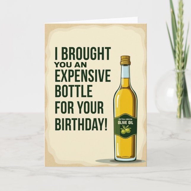 Cartão de Aniversário Garrafa Divertida (Frente)