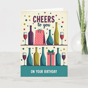 Cartão de Aniversário Garrafas Cheers