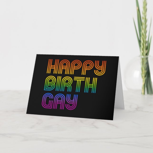Cartão de Aniversário Gay Feliz (Frente)