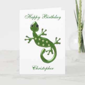 Cartão de Aniversário Gecko Lizard