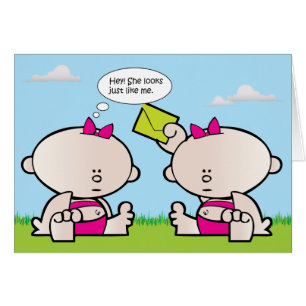 Cartão de aniversário gêmeo do anúncio do