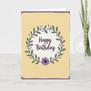 Cartão de Aniversário Gentil em Pastel