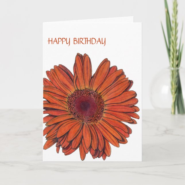 Cartão de Aniversário Gerbera (Frente)