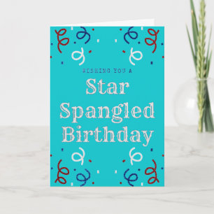 Cartão De Aniversário Glitter De Quarto De Julho